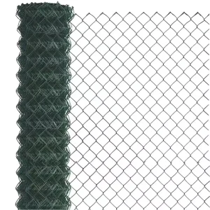 Chain Link Fence Green PVC Coated Galvanized Steel Security Square Shape