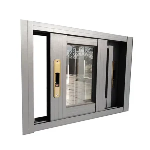 Champagne Bronze Color Aluminum Sliding Windows Double Glazed Aluminum Wooden Case Stainless Steel Horizontal