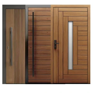 China Foshan Factory Interior Apartment Room Wpc Solid Wooden Doors for Houses
