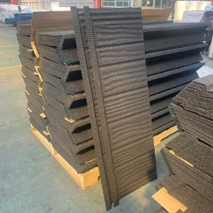 Chinese Style Hotel Decoration Sheet Metal Corrugated Stone Coated Steel Roofing Tile Building Construction Metal Shake Roofing