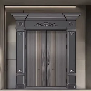 Chinese style retro sturdy and durable metal security door metal design doors metal steel door
