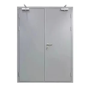 Classical Designs Double Metal Steel Fire Door Safety Exit Fire Rated Door Commercial Fire Proof Door
