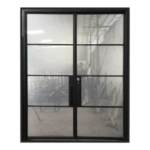 Classical Wrought Iron French Doors Steel Iron Structure Design Glass Front Door