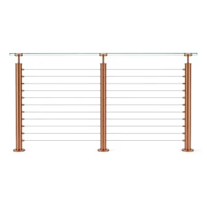Clean Look Anti-Corrosion Top Mounted Matt Black Cable Railing Level End Post for Deck or Balcony
