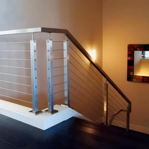 Clean Look Stainless Steel Anti Corrosion DIY Top Mounted Satin Black Cable Railing Level Line Post for Deck Balcony & Staircase