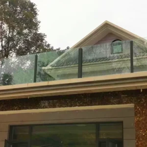 Clean Looking Top-ranked Easy Install Stainless Steel Post Glass Railing for Balcony Deck and Porch