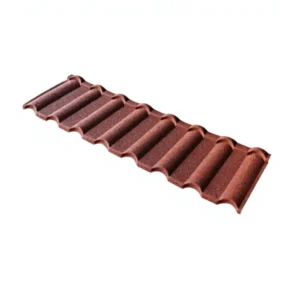 Colored Stone Metal Trapezoid Roofing Waterproof Tiles vintage style Aesthetically Pleasing Easy Install 1340mm Length Building