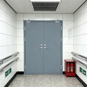 Commercial 1 Hour 60 Mins Fire Rated Interior Fire Proof Factory Door Standard Commercial Double Steel Door Design