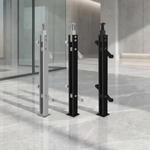 Commercial 304 Stainless Steel Balcony Guardrails Indoor Glass Staircase Railing Columns
