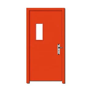 Commercial Galvanized Steel Fire Rated Door with Glass Window Double Leaf Metal Escape Exit Fire Doors