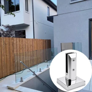 Commercial Grade Duplex 2205 Adjustable Modern Mirror Polish Square Base Glass Spigot for Patio Glass Fencing