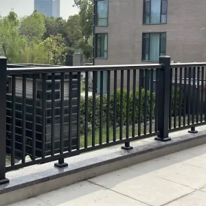 Commercial Grade Iron Fence Panels Ornamental Flat Head Security Fencing Durable Galvanized Metal Pickets for Perimeter Safety