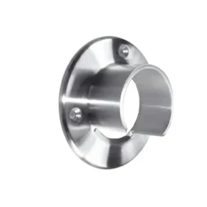 Commercial Grade Satin Polished Stainless Steel Round Base Plate Handrail Baluster Floor Mount Base