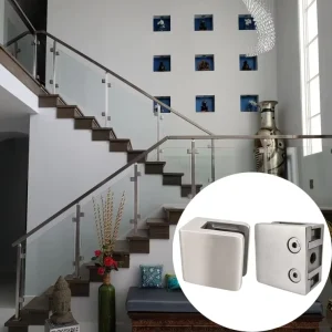 Commercial Grade Stainless Steel Flat Back Tempered Glass Clamp for Frameless Railings