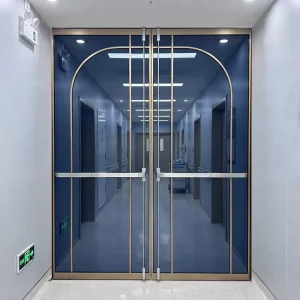 Commercial Panic Bar Handle Passage Escape Door Mall Hospital Hotel Office Building Pivot Hinge Glass Fireproof Escape Door