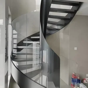 Commercial Safety Tempered Glass Stair Railing with Top Rail/Handrail for Shopping Malls Hotels Office Buildings