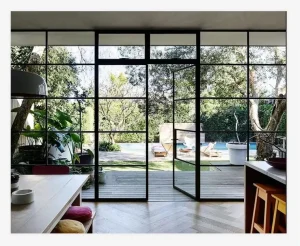 Commercial Steel Glass Doors Windows Wrought Iron Doors Customized Size Design