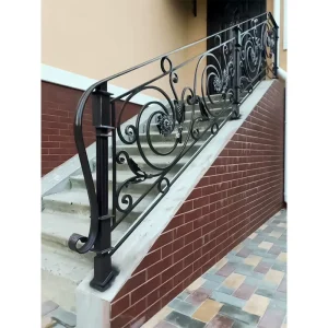 Commercial Used Black HDP Galvanized Metal Railing for Deck Wrought Iron Balustrades and Handrails Front Stair Railings