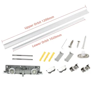 Concealed Sliding Barn Door Hardware Modern Interior Wall Mount Hidden Track Rolling Kit for No Floor Door