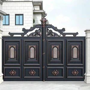 Contemporary Automatic Aluminum Swing Gate for Villa and Courtyard
