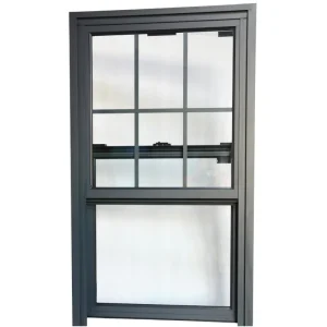 Corrosion Resistant Aluminum Double Tempered Glass Stainless Steel Guillotine Windows Grill Design Waterproof Windproof