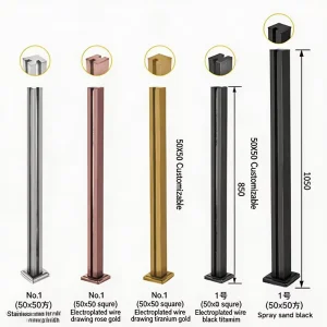 Corrosion Resistant Aluminum Slotted Baluster Post with Frosted Black Finish for Glass Railing Systems Outdoor Use