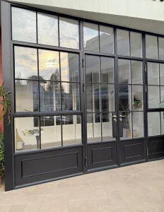 Corten Steel Horizontal Windows Rustic Finish Slim Industrial Profiles Double Glazed Heat Insulation Weathering Steel Structure
