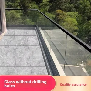 Custom Aluminum Alloy Frameless Glass Balustrades for Balconies Staircases Landscape Railings-Minimalist U-Channel Profiles