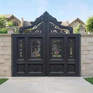 Custom Aluminum Art Villa Gate and Doors, Modern Design