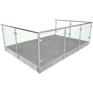 Custom Balcony Railing Stainless Steel Post Glass Railing