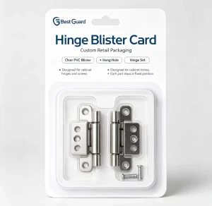 Custom Blister Retail Packaging for Hinges clear PET Blister Pack for Hardware Fitting Retail Display