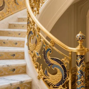 Custom Brass Staircase Railing Designs Balustrades Indoor Modern Stairs Villa Rust Resistant