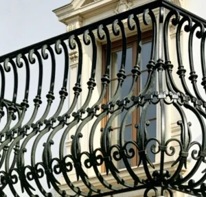 Custom Cast Iron Glass Balustrade Railings for Stairs & Balconies Modern Design Easy Install Low Maintenance Cost