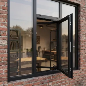 Custom Color Casement Window with Stainless Steel Mesh Screen Child Safety Lock for School and Hospital