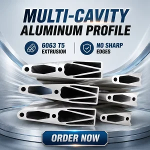 Custom Extruded Aluminum Profile 6063 Alloy for Multi Cavity Frame OEM Mould