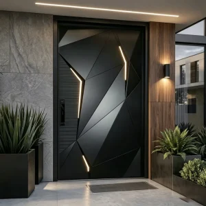 Custom Factory NFRC AS2047 Project Based Aluminum Entrance Door for Builder Villa Construction Supply