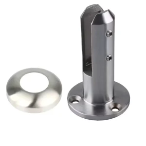 Custom Hollow Stainless Steel Stair Post Floor Mounted No-Drilling Glass Balustrade System
