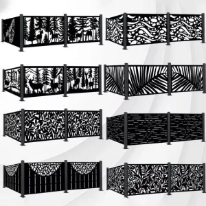 Custom Laser Cut Metal Screen Geometric Privacy Wall Art Panel Ornamental Fence Trellis