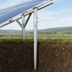 Custom Length Steel Helical Screw Pile Anchors with Galvanized TiCN Coating for Solar Ground Mounting Foundations