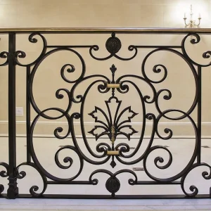 Custom Made Wrought Iron Railing Decorative Guardrail System With Strong Metal Structure for Stair and Balcony