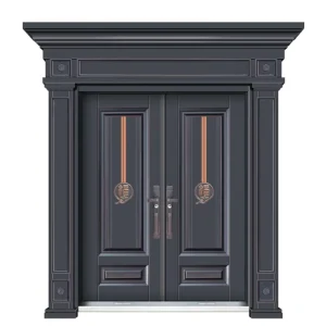 Custom Manual Aluminum Double Entry Gates Heavy Duty Zinc Alloy Villa Security Doors Exterior Commercial Grade Double