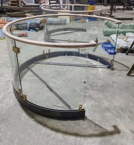 Custom Modern Curved Glass Railing System Stainless Steel Aluminum U Channel Frameless Balustrade for Outdoor Balcony Deck