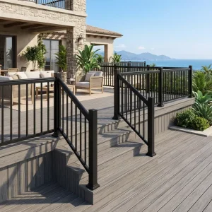 Custom Modern Hot-dipped Galvanized Steel Welded Industrial Railing Safety Handrail for Bridge Villa Outdoor Stairs Rust