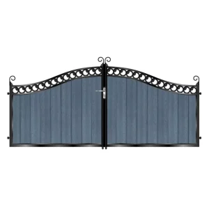 Custom Modern Style Manual Sliding Iron Gate Eco-friendly Weather Resistant 8ft Height Privacy Fencing Trellis Powder