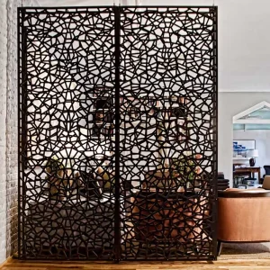 Custom Pattern Aluminum Partition Wall Panels Laser-Cut Privacy Screen for Office Hotel Living Room