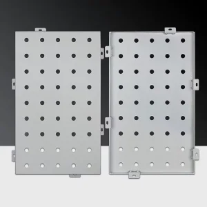 Custom Perforated Aluminum Solid Panel with Installation Brackets Decorative Metal Wall Cladding Veneer for Building Facade