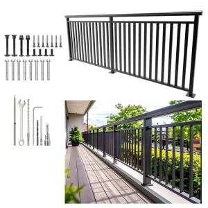 Custom Porch Deck Balcony Stair Aluminium Railing System Full Hardware Easy Install For Outdoor Indoor 2 Year Warranty