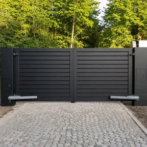Custom Powder-Coated Aluminum Alloy Driveway Gate for Villa Garden
