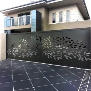 Custom Premium Modern Heavy Duty Laser Cut Aluminum Driveway Gate Privacy Security Entrance Gate Main Entrance Gate Design