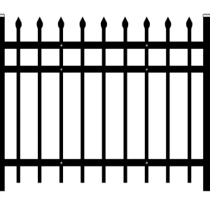 Custom Residential Steel Fencing Black Metal Picket Decorative Wrought Iron Fence Panels